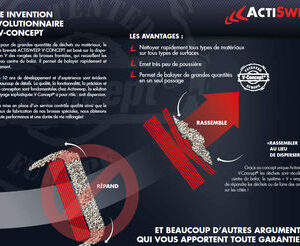 Balai pousseur Actisweep V9 avec système breveté V-Concept®